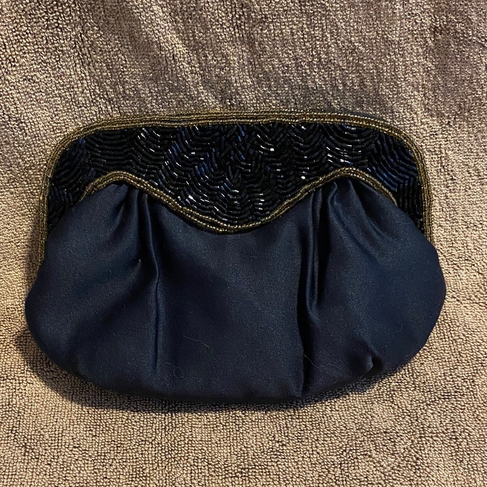 Black Beaded Evening Clutch